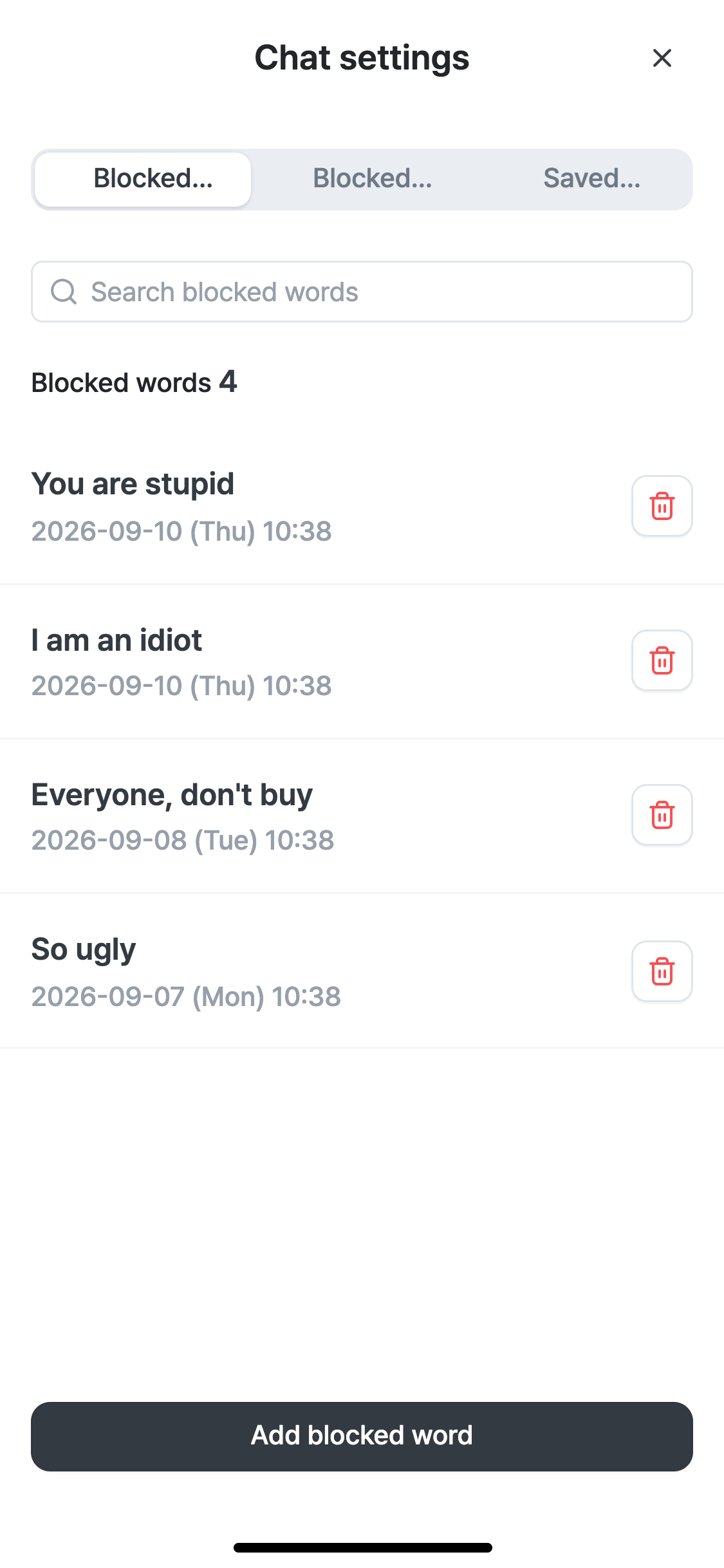 2. Chat management