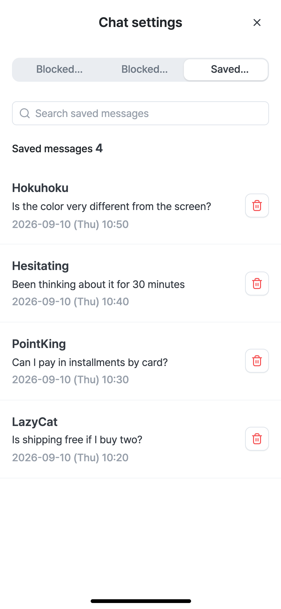 2. Chat management