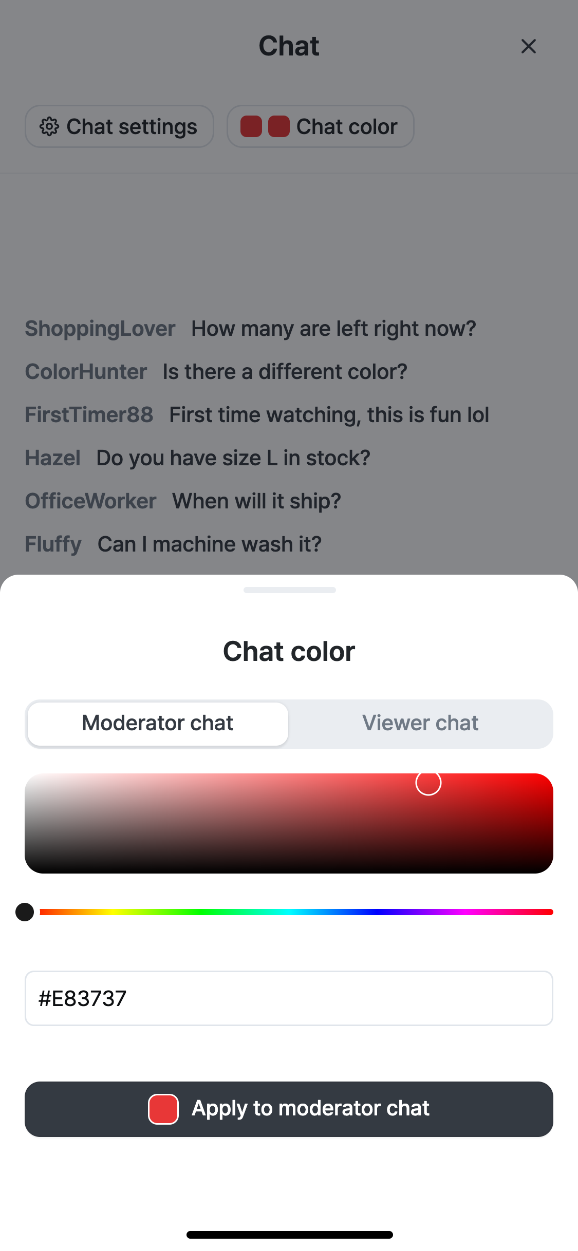 3. Chat color