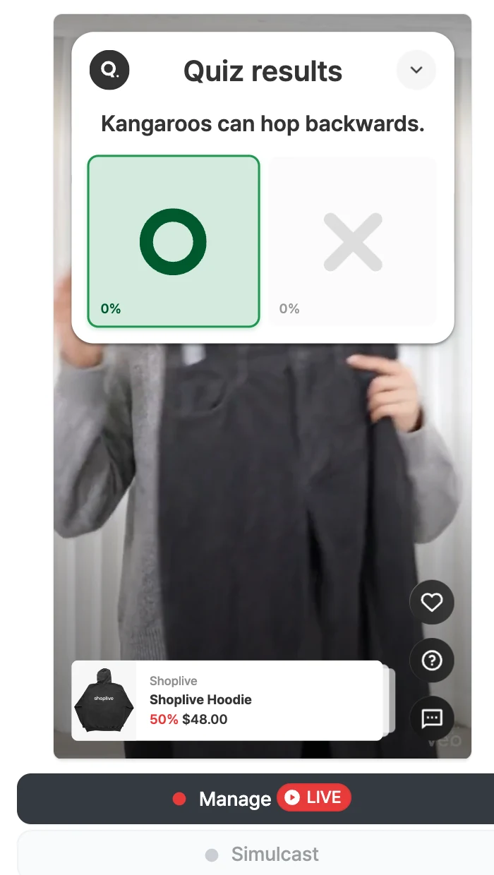 Check the quiz/survey answer/results