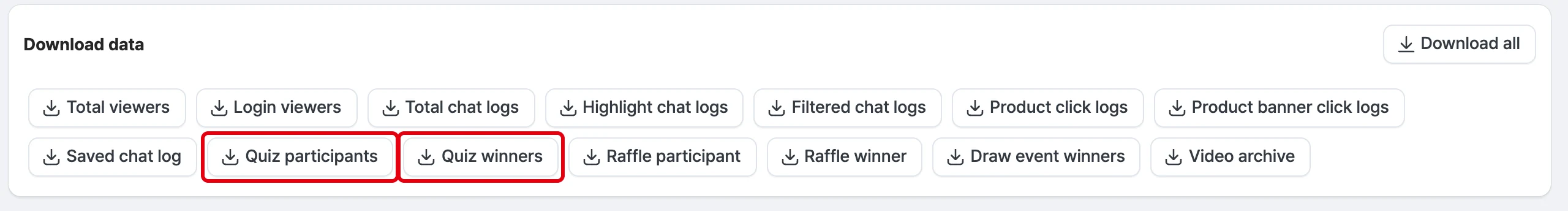 Check quiz/survey participants and winners