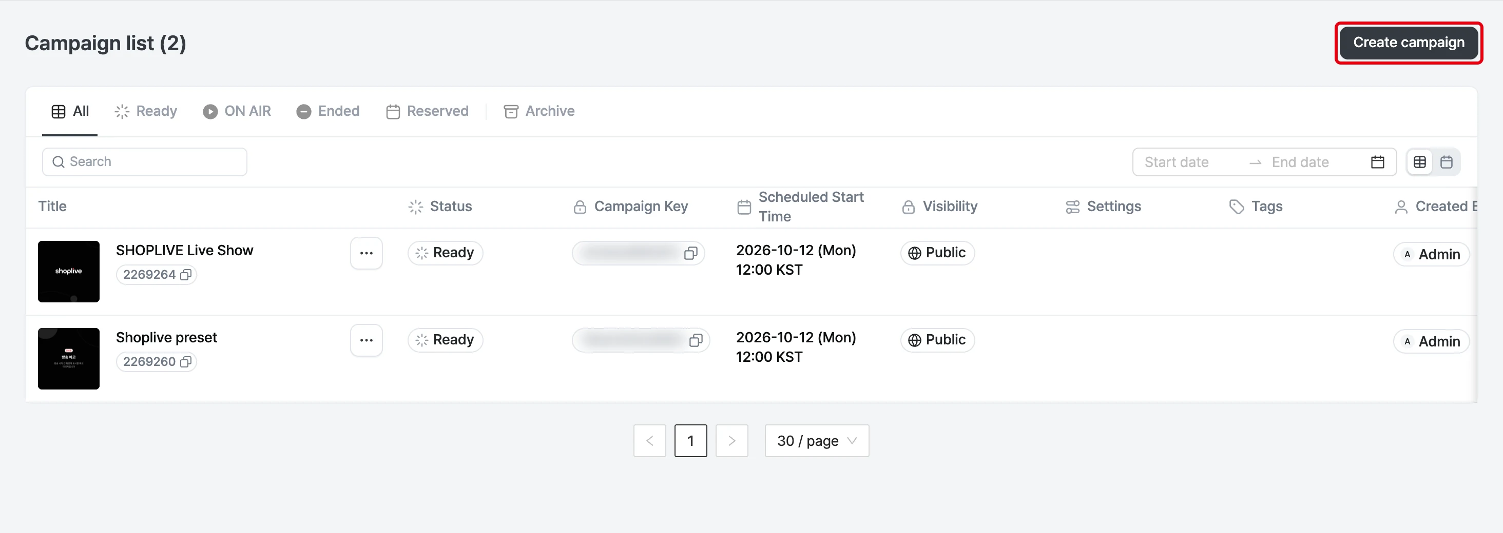 Create a campaign for saved-video streaming