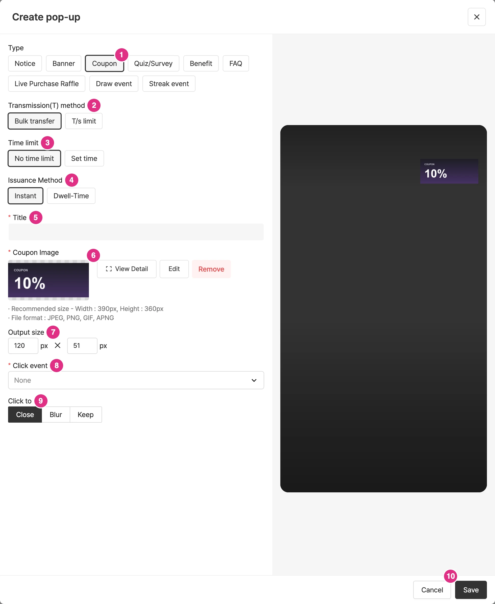 Create an instant-download coupon popup
