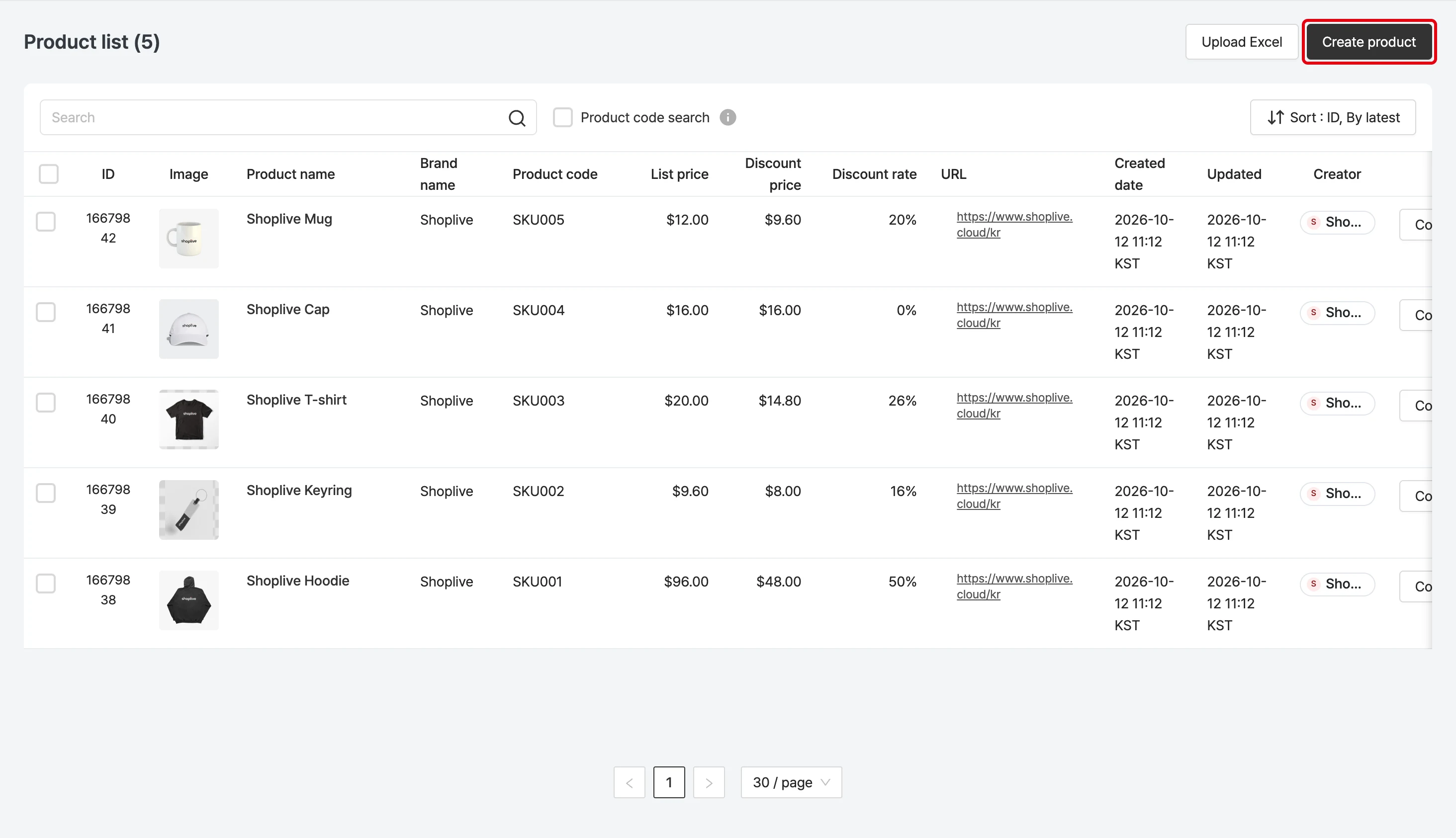 Create and add individual products