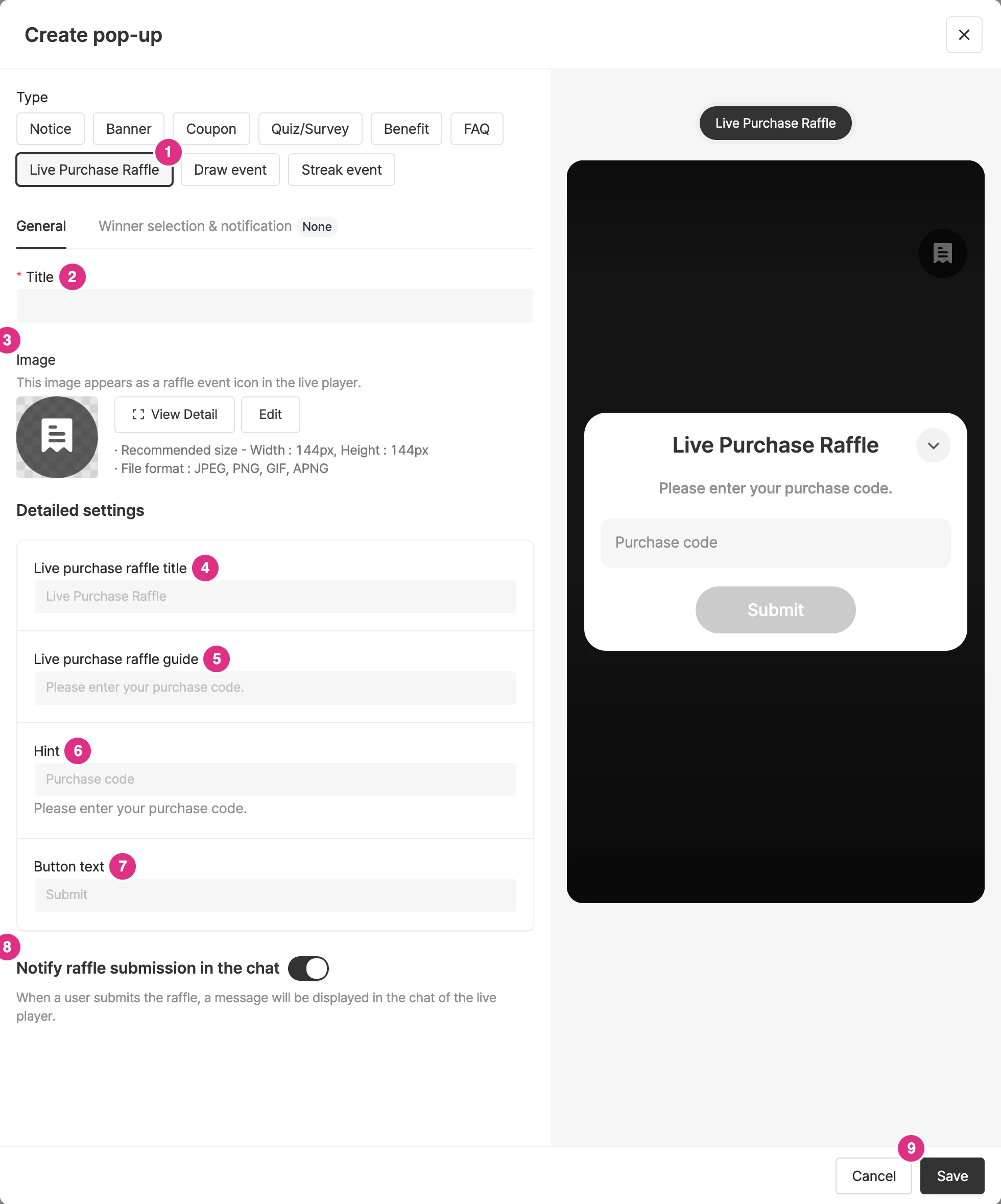 Create a purchase verification popup