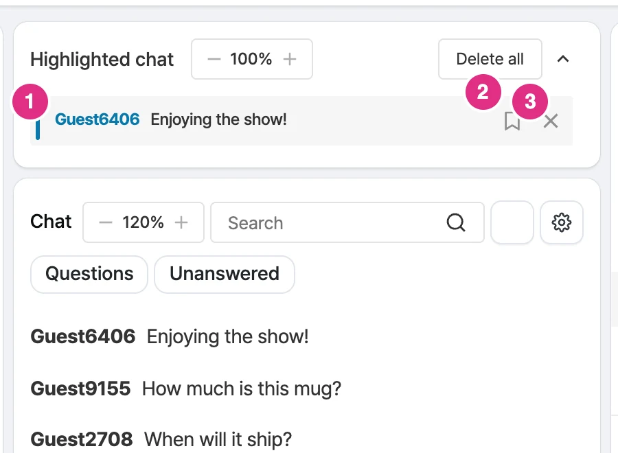 Highlight user messages