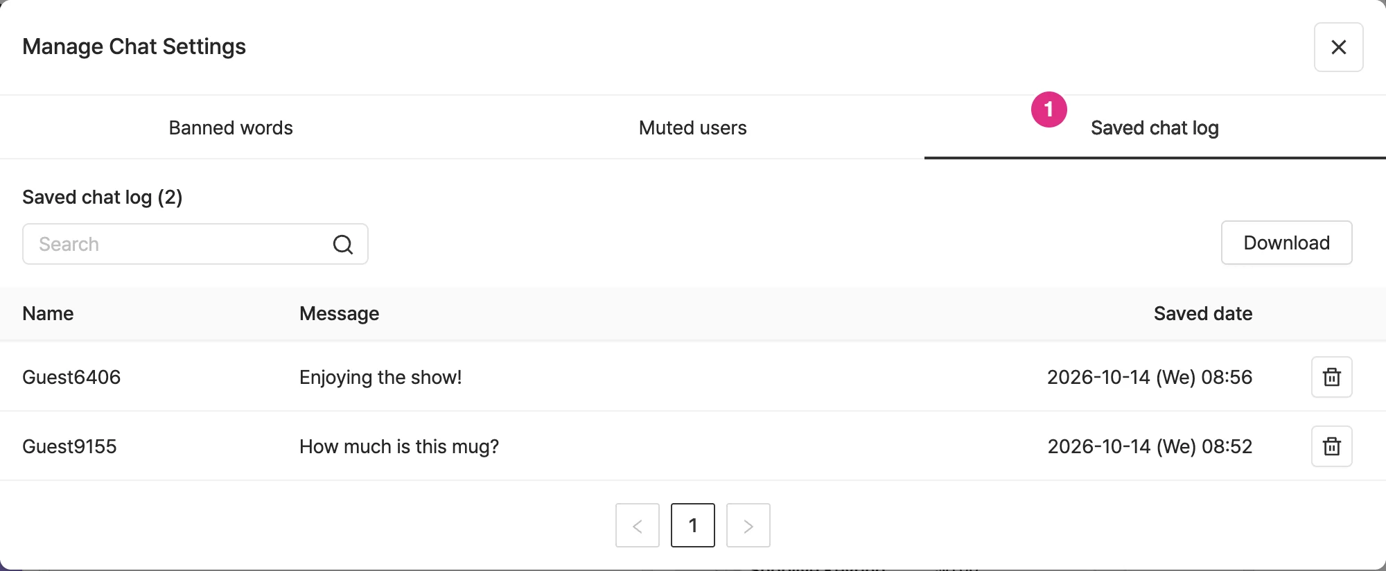 Save user messages