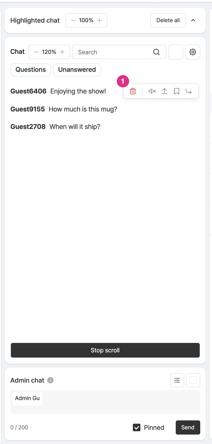 Delete specific chats