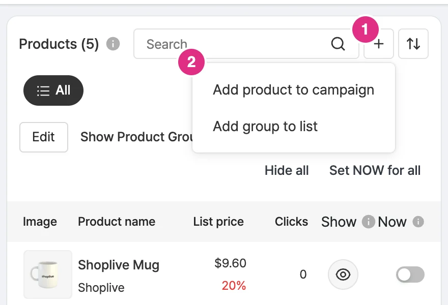 Add products