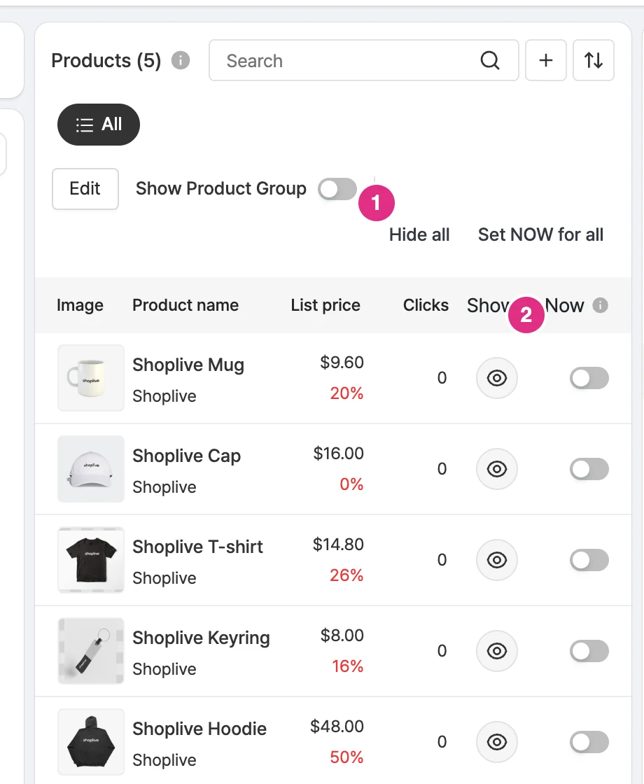 Product visibility