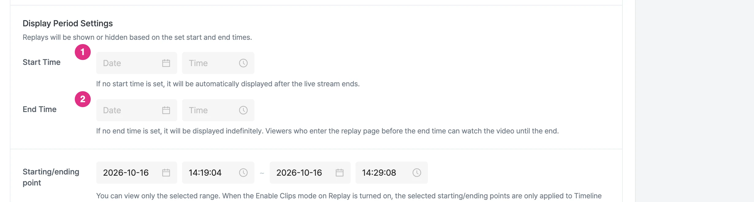 Replay publish time