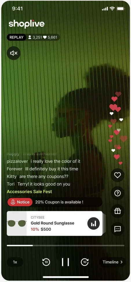Watching in View clips mode in the player