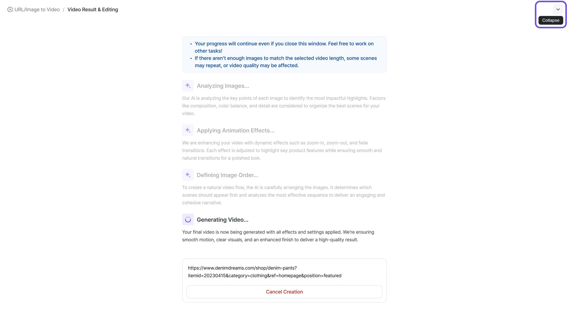 1. Make a video by uploading images
